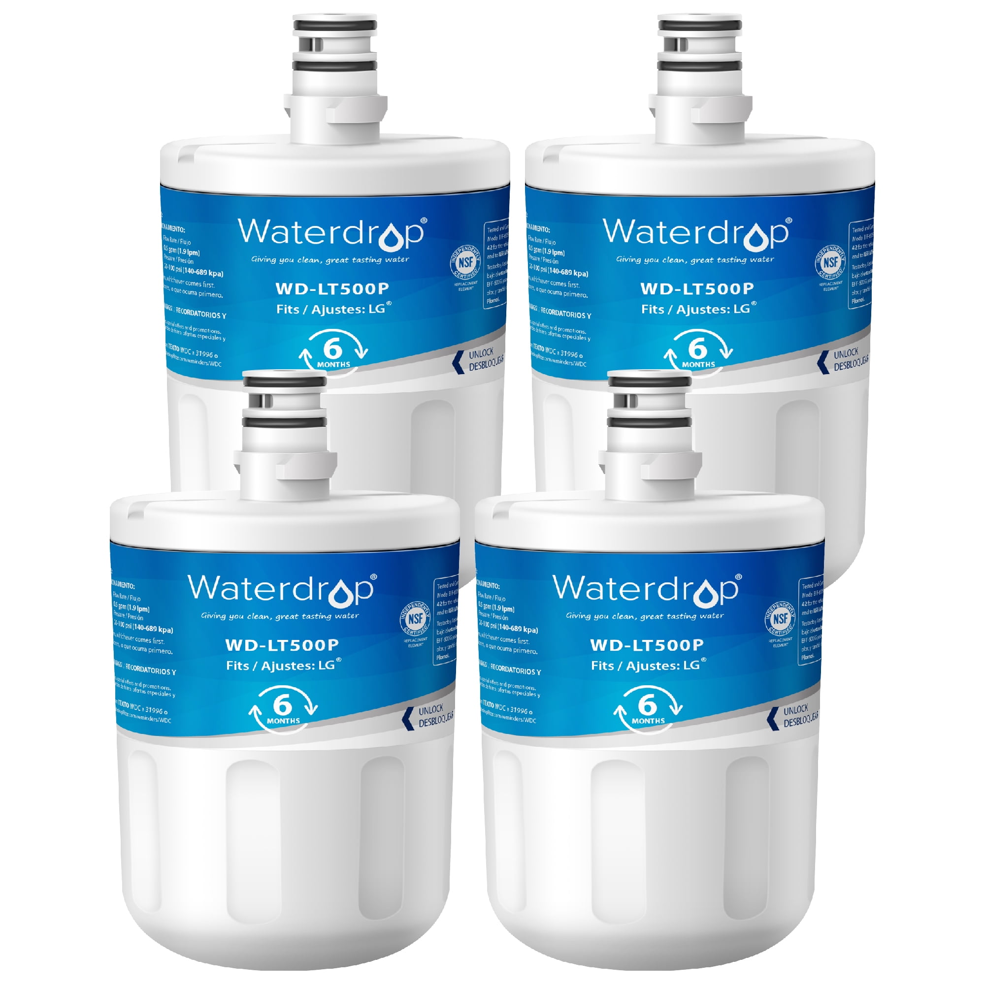 4 Pack Waterdrop LT500P Replacement for 5231JA2002A, ADQ72910907/901