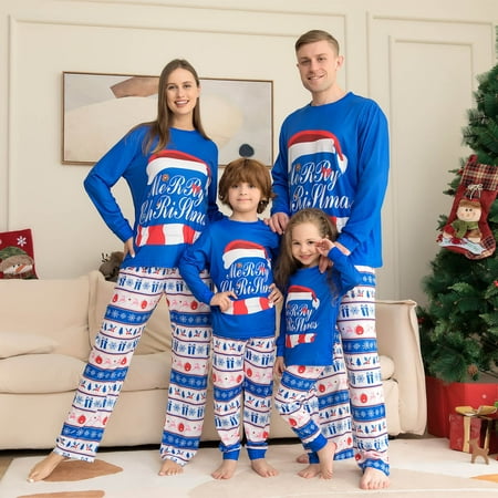 

Dezsed Adults Kids Family Matching Outfits Women s Pajama Set Clearance Parent-child Warm Christmas Set Printed Home Wear Pajamas Two-piece Mom Set Xmas Father Mother Kids Clothes