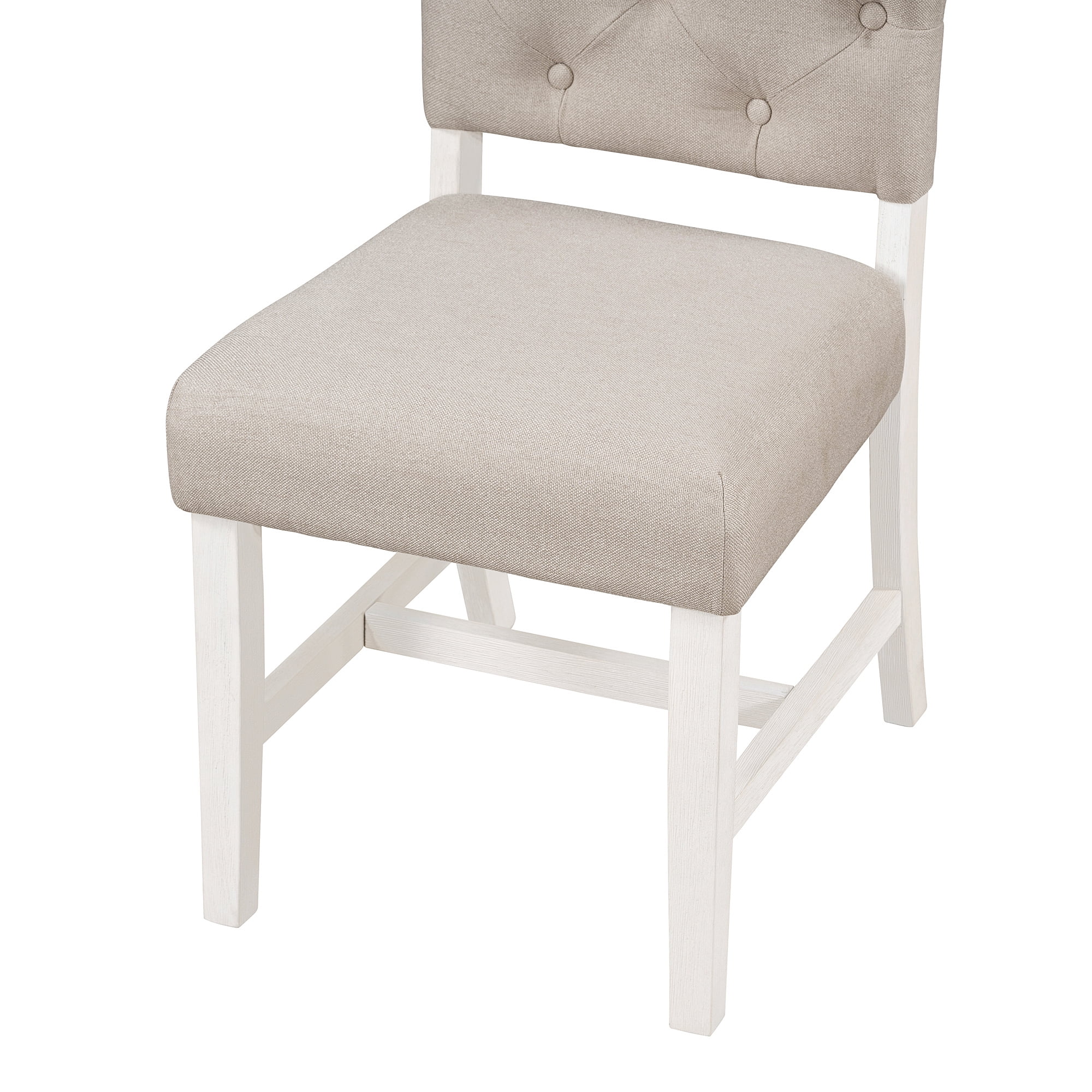 Euroco Fabric Dining Chairs Set of 4, Upholstered Dining Room Chairs with Thicken Cushion and Wood legs,Modern Accent Chair Side Chairs for Living Room,Off White