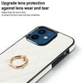 thumbnail image 5 of ELEHOLD for iPhone 12 Mini 5.4 inch 2020 Case, Luxury Rhomboid Quilted PU Leather Soft TPU Bumper 360 Degee Rotatable Metal Finger Ring Holder Kickstand Shockproof Case for iPhone 12 Mini, White, 5 of 8