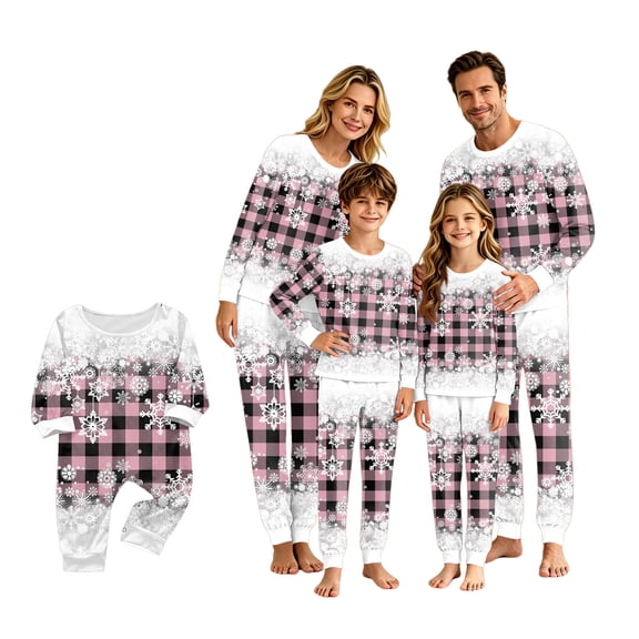 Lvotionpl 2026 Match Family Christmas Pjs, Matching Christmas Pajamas Long Sleeve Top & Pants Set Matching Holiday Family Pajama Xmas Sets