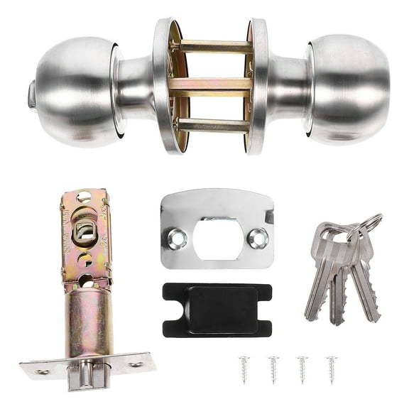 FONDOTIN Door Knob Lock Silver 1Set 2.6X2.5In