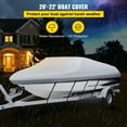 thumbnail image 4 of VEVOR Waterproof Boat Cover, 20'-22' Trailerable Boat Cover, Beam Width up to 106" Hull Cover Heavy Duty 210D Marine Grade Polyester Mooring Cover for Fits V-Hull Boat with 5 Tightening Straps, 4 of 9