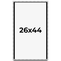 26x44 Frame Brushed Silver Solid Wood Picture Frame | 0.75 Inch Moulding Width | Rabbet Depth 0.75