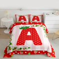 thumbnail image 2 of Manfei Polka Dots Letter A Bedding Comforter Set 2pcs for Girls, Kawaii Strawberry Twin Comforter Sets, Merry Christmas Bedding Set, Super Cozy Room Decor, 2 of 8