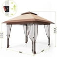 thumbnail image 6 of Danolapsi 12X12 FT  Gazebo, Pop Up Canopy Tent with Mosquito Netting, Outdoor Canopy Tent with Wheeled Carrying Bag, Curtains, Adjustable Height for Patio Garden Backyard Deck, 6 of 9