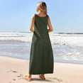 thumbnail image 5 of Kmdttou Dresses for Women Casual Sleeveless Mini Sundress Summer Spring Crewneck Tank Loose Beach Short Dresses with Pockets (Size:S-2XL), 5 of 8