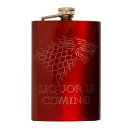 8oz RED Liquor Is Coming Flask Novelty 8oz RED Liquor Is Coming Flask Novelty