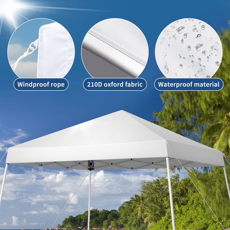 Ktaxon Pop Up Canopy Tent, 10'x10' Base, 8'x8' Top, Waterproof