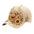 thumbnail image 3 of 3D Highland Cow Embroidery Cap, Cute Print Baseball Cap, Adjustable Farmhouse Baseball Hat, Rustic Country Hat Gift for Women and Men, 3 of 6