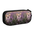 thumbnail image 2 of Vsdgher Dog in Lavender Flowers Print Large Capacity Pencil Case Pouch with Zipper, Portable Aesthetic Big Capacity Pencil Cases Pen Office Travel Stationery Bag, 2 of 8