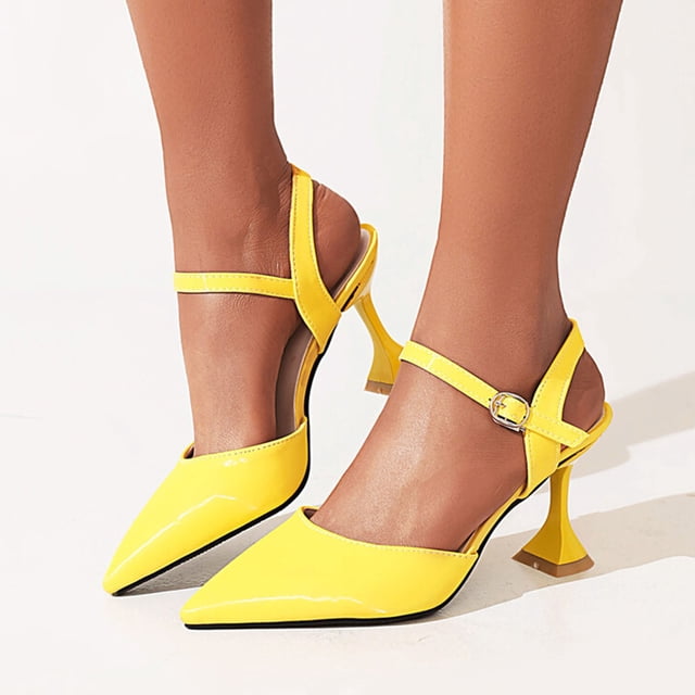 Zapatos de mujer Casual Punta estrecha Moda Antideslizante Stilettos Hebilla Tobillo Correa Sandalias de seda Wmkox8yii hfjk4303