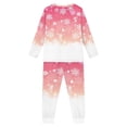 thumbnail image 2 of FKELYI Christmas Santa Pajamas Aged 11-12 Casual Pink Snowflake Long Sleeve Loungewear 2pcs Comfortable Xmas Hoilday Children Pajamas Girls, 2 of 5