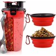 thumbnail image 1 of Botella para beber y botella de comida para perros 2 en 1 con 2 cuencos de viaje para perros plegables Cuencos de agua portátiles para perros para caminar, caminar y viajar Rojo Sincero Hogar, 1 of 3