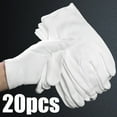 thumbnail image 4 of BAODELI Cotton Gloves, 20 Pcs White Cotton Gloves for Dry Hands Moisturizing Eczema, Washable Cotton Gloves for Men and Women, Stretchable Cloth Gloves for Coin Jewelry Silver Inspection, 4 of 10