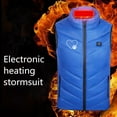thumbnail image 6 of Odeerbi Kids Boys Girls Heated Vest Kids Puffer Vest Children USB Intelligent Constant Temperature 2 Areas Heated Jacket Solid Color Plus Size Winter Coat Blue 10-11 Years, 6 of 6