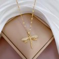 thumbnail image 2 of K-KED Women Fashion Delicate Jewelry Gold Cubic Zircon Dragonfly Pendant Necklace, 2 of 8