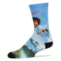 Oooh Yeah Men & Women's Funny Crew Socks, Novelty Colorful Cotton Socks, Bob Ross Basics, M/L