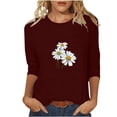 thumbnail image 2 of Mefallenssiah Blouses pour Femmes Habillées Décontractées Liquidation Printemps et Été 2024 Imprimé Régulier Ample Col Rond Manches Longues T-Shirt, 2 of 5