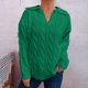 thumbnail image 1 of Suéter de cuello en V para mujer, suéter de punto de manga larga a la moda con cuello en V, suéter, tops para mujer, 1 of 5