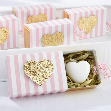 Baby Shower Hostess Gifts Ideas Kate Aspen Heart of Gold Scented Heart Soap, Hostess Gift, Guest Gift, Party Souvenir, Party Favor or Decorations for Weddings, Bridal Showers, Baby Showers & More - 6 Units ()