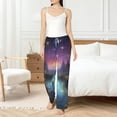 thumbnail image 5 of Uemuo Magical Bees Twilight River Pattern Women's Wide Leg Palazzo Lounge Pants with Pockets Light Weight Loose Comfy Casual Pajama Pants-Small, 5 of 9