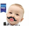 Maven Gifts: Babystache Kissable Mustache Pacifier 2-Pack - Kissable Black Barber with Kissable Brown Barber - Unisex and Safe for All Ages