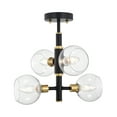 thumbnail image 3 of Silvia 15 in. 4-Light Indoor Matte Black and Gold Finish Semi-Flush Mount Ceiling Light with Light Kit, 3 of 5