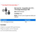 thumbnail image 2 of Ball Joint Kit - Compatible with 1975 - 1993 Dodge Ramcharger 4WD 1976 1977 1978 1979 1980 1981 1982 1983 1984 1985 1986 1987 1988 1989 1990 1991 1992, 2 of 2