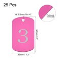 thumbnail image 2 of Uxcell Aluminum Metal Key Tag, 1-25 Number Tag, ID Tag with Ring 2x1.2inch Rose Red Rectangle Blank for Decoration 25pcs, 2 of 5