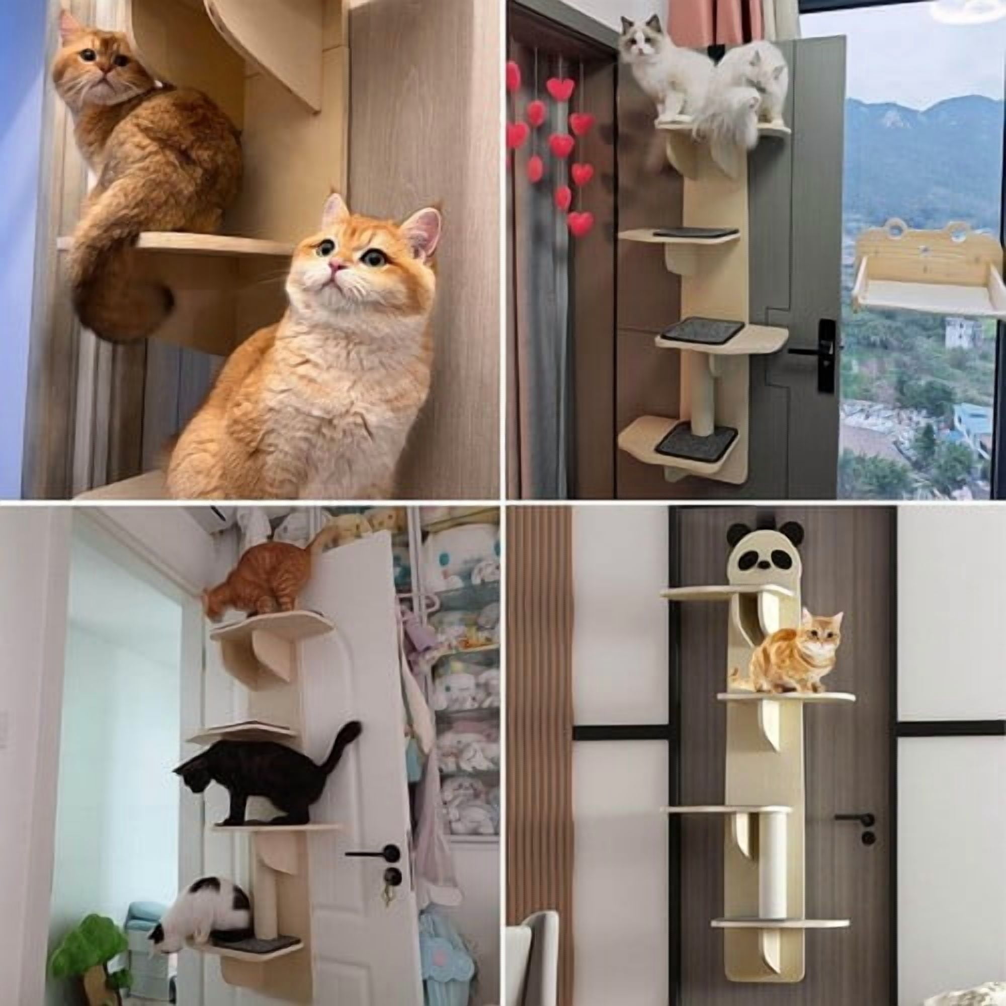 Colourtree Over The Door Cat Tree, 4-Levels Door Hanging Cat Climber, Over The Doors Cat Perch & Climber,Stable Kitten Stairs Cats Hammock for Most Kittens & Adult Cats&nbsp;