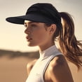 thumbnail image 3 of Vorkoi Sun Hats for Women UV Protection Sun Visor Wide Brim Summer Hats with Ponytail, 3 of 5