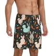 thumbnail image 2 of Wukai Rabbit Is Eating Carrots Men’s Short Pajama Pants With Pockets Soft Sleep Pj Shorts for Men-XX-Large, 2 of 6