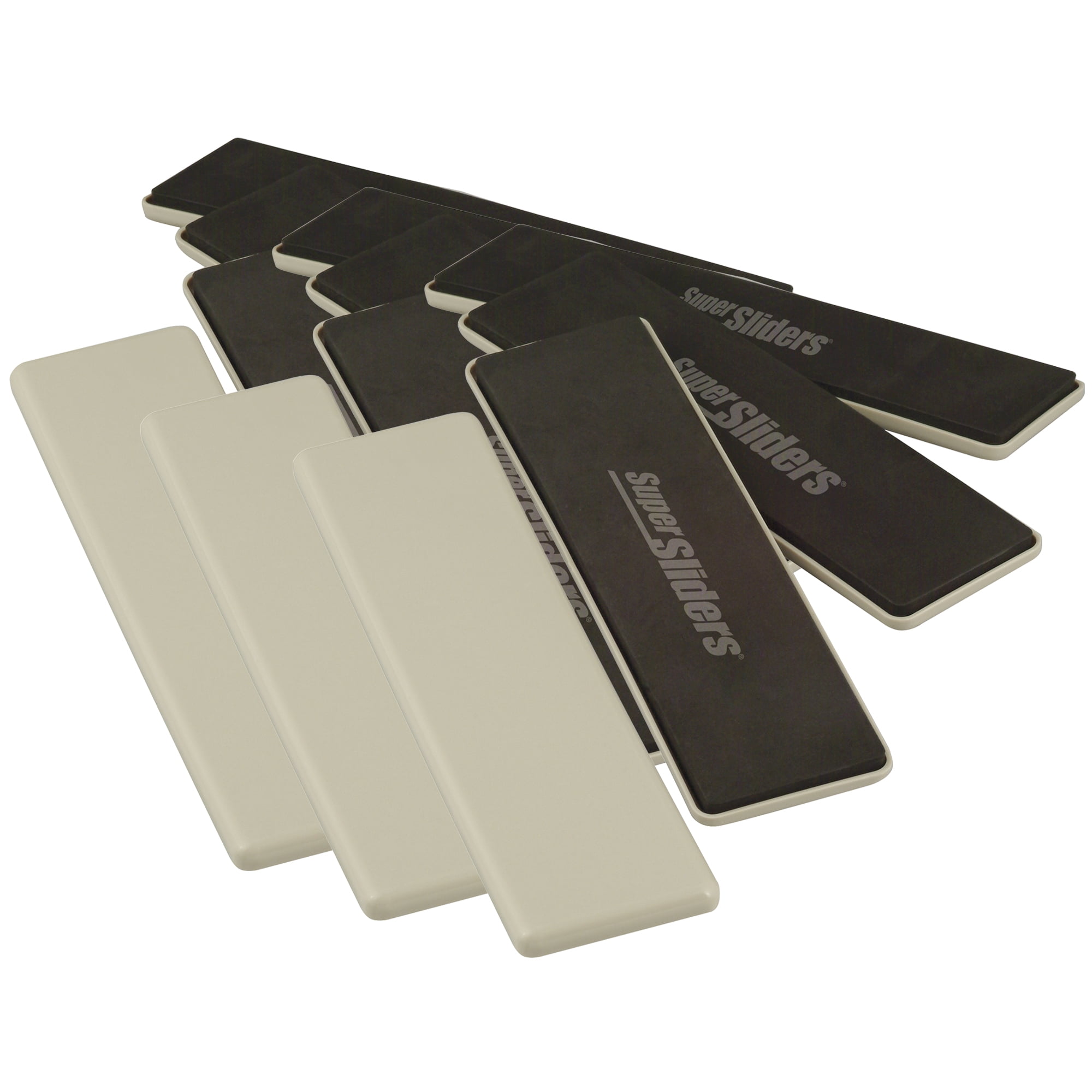 Super Sliders 2 1/2" X 9" Reusable Furniture Sliders, Carpet, Beige (12