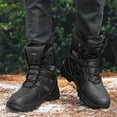 thumbnail image 6 of Men's Snow Boots Waterproof Casual Comfortable Warm Booties Fur Lined High Top Light Weight Hiking Outdoor Walking Boots Black 10.5 US, 6 of 7