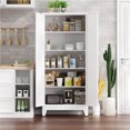thumbnail image 5 of Elegant Furniture 71''H White Farmhouse Metal Pantry Cabinet with 4 Adjustable Shelves,Metal Storage Cabinet for Kitchen，Dining，Living，Office, 5 of 7