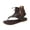 Womens Casual Shoes # Brown, variant on Womens Flat Sandals Open Toe Thong Style Strappy Lace Up Front High Ankle Gladiator Silhouette Smooth Faux Leather Casual Beach Resort Vacation Shoes