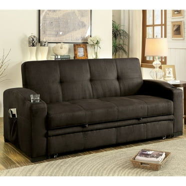 Furniture of America Melani Tufted Sofa Bed, Brown