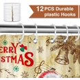thumbnail image 3 of Grtuspr Vintage Merry Christmas Shower Curtain, Cute Santa Claus Red Truck Winter Home Bathtubs Bathroom Curtain Decoration Set 12 Hooks Washable Durable Polyester Fabric, 72X72in, 3 of 5