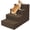 Brown, variant on Heeyoo Non-Slip 4-Step High-Density Sponge Pet Stairs with Removable Washable Cover, Gray
