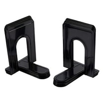 LAMIRO Bookends for Shelves–Metal Book Ends for Heavy Book Stoppers Heavy Duty Book Holder Organizer–Black,Bookends 2Pcs,Office Supplies Black
