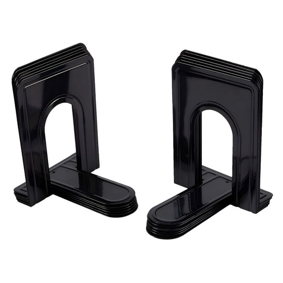 LAMIRO Bookends for Shelves–Metal Book Ends for Heavy Book Stoppers Heavy Duty Book Holder Organizer–Black,Bookends 2Pcs,Office Supplies Black