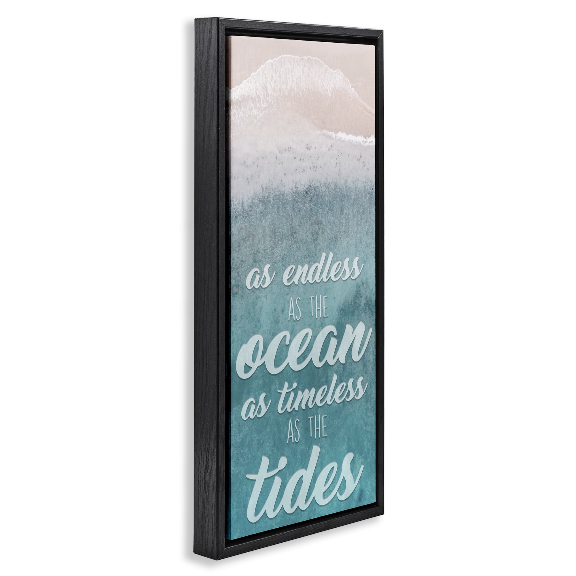 Stupell Industries Endless Ocean Timeless Tides Black Framed Floater Canvas Wall Art, design by Marcus Prime