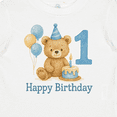 thumbnail image 4 of Inktastic 1st Birthday Bear with Cake and Balloons Boys or Girls Baby T-Shirt, 4 of 5