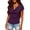 Dark Purple #010, variant on Women's Cowl Neck Top Short Sleeve Casual Loose Top Spring Summer Fashion Solid Color Pullover Tshirt