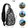 thumbnail image 5 of Sling Backpack,Black Christmas Snowflake Pattern Crossbody Bag with Water Bottle Holder,Waterproof Sling Bag for Men/Women with Chest Phone Holder for Hiking,Travel, 5 of 6