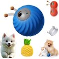 thumbnail image 1 of 2-in-1 Interactive Dog Ball & Feeder Toy, Rechargeable Smart Touch Pet Training Toy, Blue Pineapple, 1 of 7