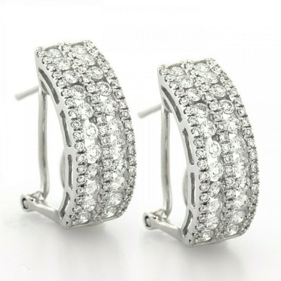3CT Lab Grown Diamond (VVS1,G-H) Hoop Earring 14K White Gold Fine Jewelry for Women Gift