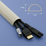 D-Line Beige Half Round Cord Cover, 1.18x0.59in, 39in Length