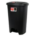 thumbnail image 3 of Hefty Kitchen Trash Can, 12.1 Gallon Plastic Step Garbage Bin with Foot Pedal Lid, Black, 3 of 9